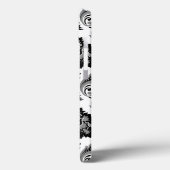 Rococo Damast Patroon Grijs Zwart Wit Case-Mate iPhone Case (Achterkant / Links)