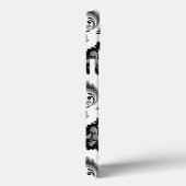 Rococo Damast Patroon Grijs Zwart Wit Case-Mate iPhone Case (Achterkant / Rechts)