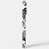 Rococo Damast Patroon Grijs Zwart Wit Case-Mate iPhone Case (Achterkant / Rechts)