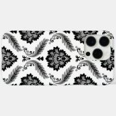Rococo Damast Patroon Grijs Zwart Wit Case-Mate iPhone Case (Achterkant (horizontaal))