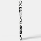 Rococo Damast Patroon Grijs Zwart Wit Case-Mate iPhone Case (Achterkant / Links)