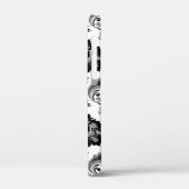 Rococo Damast Patroon Grijs Zwart Wit Case-Mate iPhone Case (Achterkant / Links)