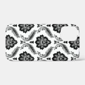 Rococo Damast Patroon Grijs Zwart Wit Case-Mate iPhone Case (Achterkant (horizontaal))