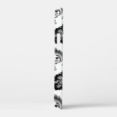 Rococo Damast Patroon Grijs Zwart Wit Case-Mate iPhone Case (Achterkant / Rechts)