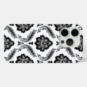 Rococo Damast Patroon Grijs Zwart Wit Case-Mate iPhone Case (Achterkant (horizontaal))