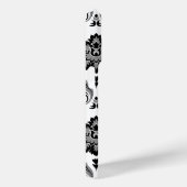 Rococo Damast Patroon Grijs Zwart Wit Case-Mate iPhone Case (Achterkant / Rechts)