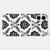 Rococo Damast Patroon Grijs Zwart Wit Case-Mate iPhone Case (Achterkant (horizontaal))