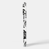 Rococo Damast Patroon Grijs Zwart Wit Case-Mate iPhone Case (Achterkant / Links)