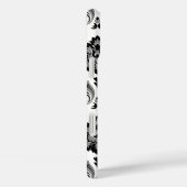 Rococo Damast Patroon Grijs Zwart Wit Case-Mate iPhone Case (Achterkant / Rechts)