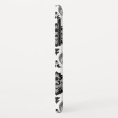 Rococo Damast Patroon Grijs Zwart Wit Case-Mate iPhone Case (Achterkant/links)