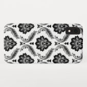 Rococo Damast Patroon Grijs Zwart Wit Case-Mate iPhone Case (Achterkant (horizontaal))