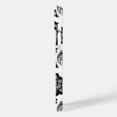 Rococo Damast Patroon Grijs Zwart Wit Case-Mate iPhone Case (Achterkant / Links)