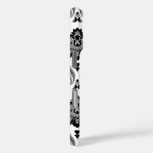 Rococo Damast Patroon Grijs Zwart Wit Case-Mate iPhone Case (Achterkant / Rechts)