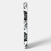 Rococo Damast Patroon Grijs Zwart Wit Case-Mate iPhone Case (Achterkant / Links)