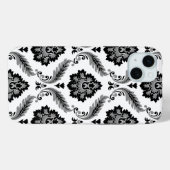 Rococo Damast Patroon Grijs Zwart Wit Case-Mate iPhone Case (Achterkant (horizontaal))