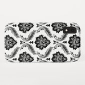 Rococo Damast Patroon Grijs Zwart Wit Case-Mate iPhone Case (Achterkant (horizontaal))