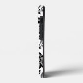 Rococo Damast Patroon Grijs Zwart Wit Case-Mate iPhone Case (Achterkant / Links)