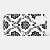 Rococo Damast Patroon Grijs Zwart Wit Case-Mate iPhone Case (Achterkant (horizontaal))