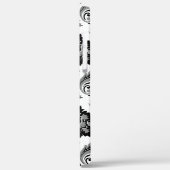 Rococo Damast Patroon Grijs Zwart Wit Case-Mate iPhone Case (Achterkant / Links)