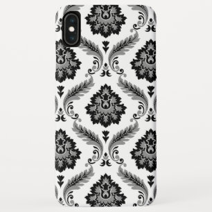Rococo Damast Patroon Grijs Zwart Wit Case-Mate iPhone Case