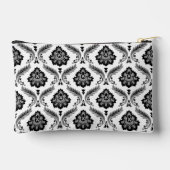 Rococo Damast Patroon Grijs Zwart Wit Etui (Achterkant)