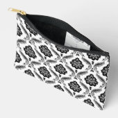 Rococo Damast Patroon Grijs Zwart Wit Etui (Open)