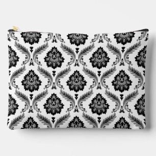 Rococo Damast Patroon Grijs Zwart Wit Etui