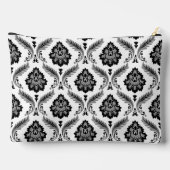 Rococo Damast Patroon Grijs Zwart Wit Etui (Achterkant)