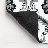 Rococo Damast Patroon Grijs Zwart Wit Muismat (Hoek)