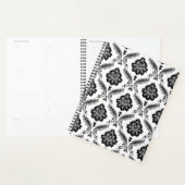 Rococo Damast Patroon Grijs Zwart Wit Planner (Display)