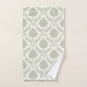 Rococo Damast Patroon Groen op Crème Bad Handdoek (Handdoek)