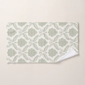 Rococo Damast Patroon Groen op Crème Bad Handdoek (Handdoek)