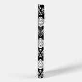 Rococo Damast Patroon Wit op Zwart Case-Mate iPhone Case (Achterkant / Rechts)