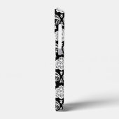 Rococo Damast Patroon Wit op Zwart Case-Mate iPhone Case (Achterkant / Links)