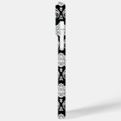 Rococo Damast Patroon Wit op Zwart Case-Mate iPhone Case (Achterkant / Links)