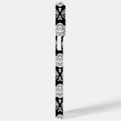 Rococo Damast Patroon Wit op Zwart Case-Mate iPhone Case (Achterkant / Rechts)