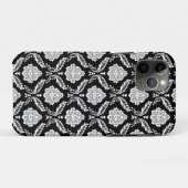 Rococo Damast Patroon Wit op Zwart Case-Mate iPhone Case (Achterkant (horizontaal))