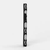 Rococo Damast Patroon Wit op Zwart Case-Mate iPhone Case (Achterkant/rechts)
