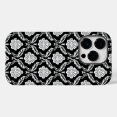 Rococo Damast Patroon Wit op Zwart Case-Mate iPhone Case (Achterkant (horizontaal))