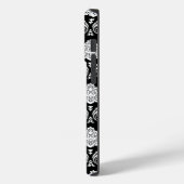 Rococo Damast Patroon Wit op Zwart Case-Mate iPhone Case (Achterkant / Links)