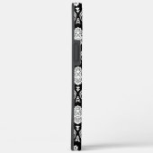 Rococo Damast Patroon Wit op Zwart Case-Mate iPhone Case (Achterkant / Rechts)
