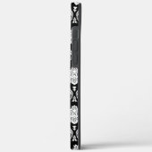 Rococo Damast Patroon Wit op Zwart Case-Mate iPhone Case (Achterkant / Links)