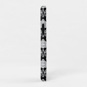 Rococo Damast Patroon Wit op Zwart Case-Mate iPhone Case (Achterkant/rechts)