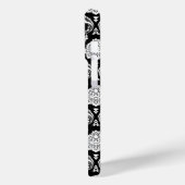 Rococo Damast Patroon Wit op Zwart Case-Mate iPhone Case (Achterkant / Links)