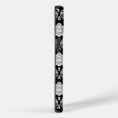 Rococo Damast Patroon Wit op Zwart Case-Mate iPhone Case (Achterkant / Rechts)