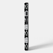 Rococo Damast Patroon Wit op Zwart Case-Mate iPhone Case (Achterkant / Links)