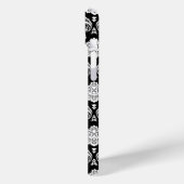 Rococo Damast Patroon Wit op Zwart Case-Mate iPhone Case (Achterkant / Links)
