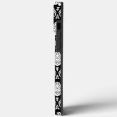 Rococo Damast Patroon Wit op Zwart Case-Mate iPhone Case (Achterkant / Links)
