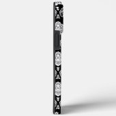 Rococo Damast Patroon Wit op Zwart Case-Mate iPhone Case (Achterkant / Rechts)