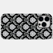 Rococo Damast Patroon Wit op Zwart Case-Mate iPhone Case (Achterkant (horizontaal))